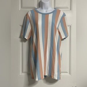 3- GUESS Pastel Stripe Mini T-Shirt Dress